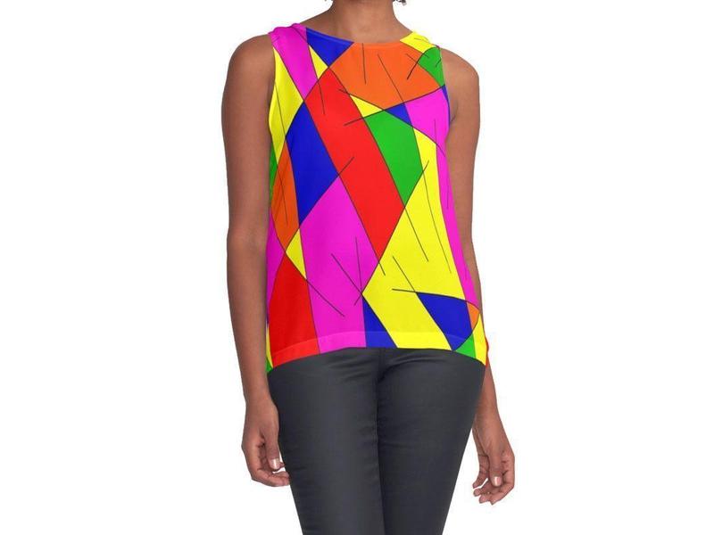 Contrast Tanks-ABSTRACT LINES #1 Contrast Tanks-Multicolor Bright-from COLORADDICTED.COM-