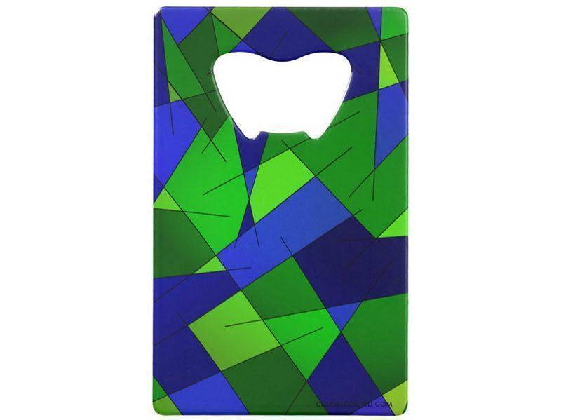 Credit Card Bottle Openers-ABSTRACT LINES #1 Credit Card Bottle Openers-Blues &amp; Greens-from COLORADDICTED.COM-