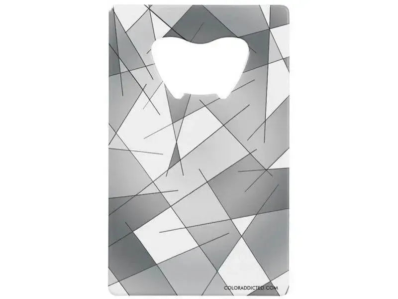 Credit Card Bottle Openers-ABSTRACT LINES #1 Credit Card Bottle Openers-Grays & White-from COLORADDICTED.COM-