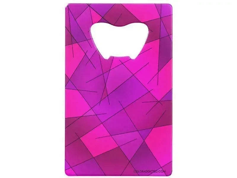 Credit Card Bottle Openers-ABSTRACT LINES #1 Credit Card Bottle Openers-Purples, Violets, Fuchsias & Magentas-from COLORADDICTED.COM-