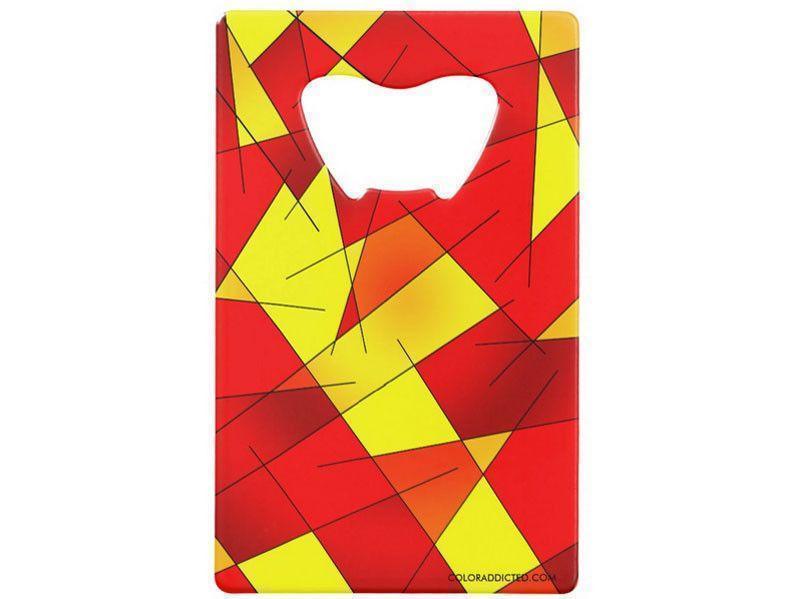 Credit Card Bottle Openers-ABSTRACT LINES #1 Credit Card Bottle Openers-Reds, Oranges &amp; Yellows-from COLORADDICTED.COM-