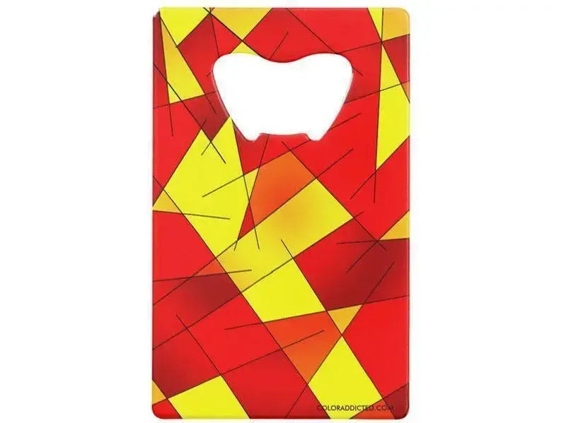 Credit Card Bottle Openers-ABSTRACT LINES #1 Credit Card Bottle Openers-Reds, Oranges & Yellows-from COLORADDICTED.COM-