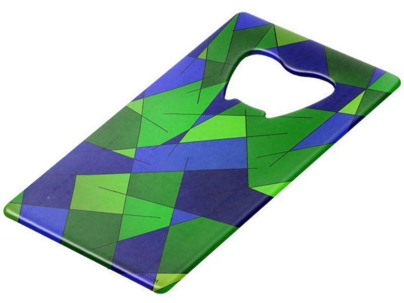 Credit Card Bottle Openers-ABSTRACT LINES #1 Credit Card Bottle Openers-Blues & Greens-from COLORADDICTED.COM-