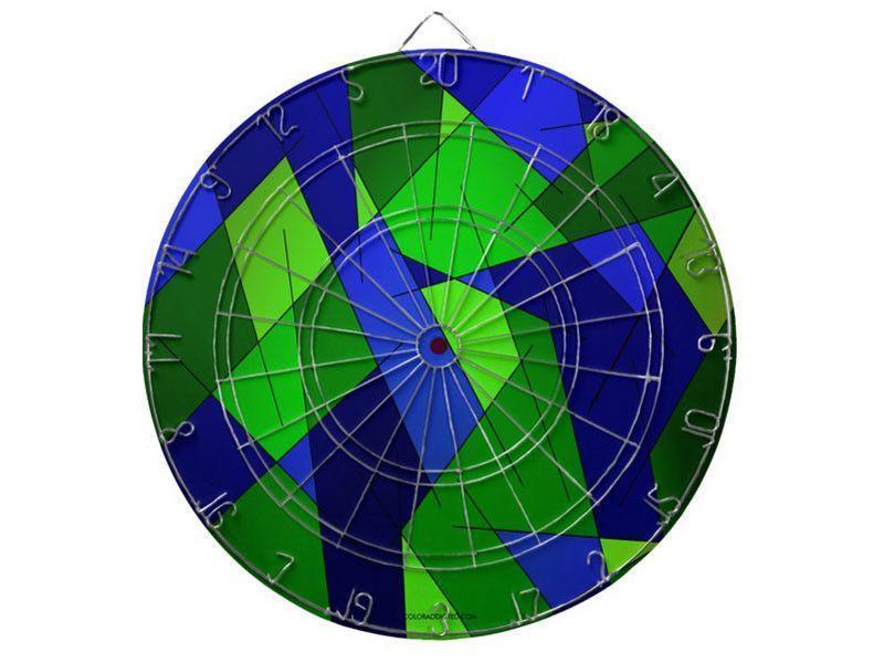 Dartboards-ABSTRACT LINES #1 Dartboards (includes 6 Darts)-Blues &amp; Greens-from COLORADDICTED.COM-