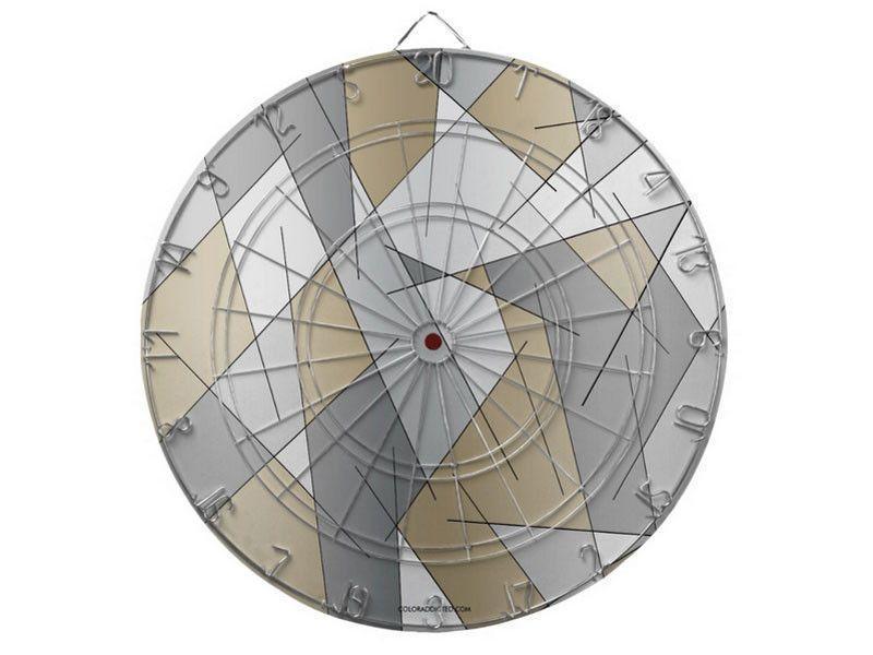 Dartboards-ABSTRACT LINES #1 Dartboards (includes 6 Darts)-Grays &amp; Beiges-from COLORADDICTED.COM-
