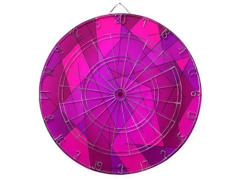 Dartboards-ABSTRACT LINES #1 Dartboards (includes 6 Darts)-Purples & Violets & Fuchsias & Magentas-from COLORADDICTED.COM-