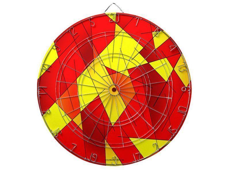 Dartboards-ABSTRACT LINES #1 Dartboards (includes 6 Darts)-Reds &amp; Oranges &amp; Yellows-from COLORADDICTED.COM-