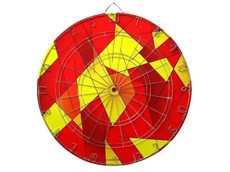 Dartboards-ABSTRACT LINES #1 Dartboards (includes 6 Darts)-Reds & Oranges & Yellows-from COLORADDICTED.COM-