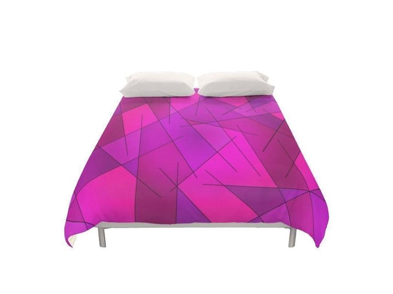 Duvet Covers-ABSTRACT LINES #1 Duvet Covers-Purples &amp; Violets &amp; Fuchsias &amp; Magentas-from COLORADDICTED.COM-