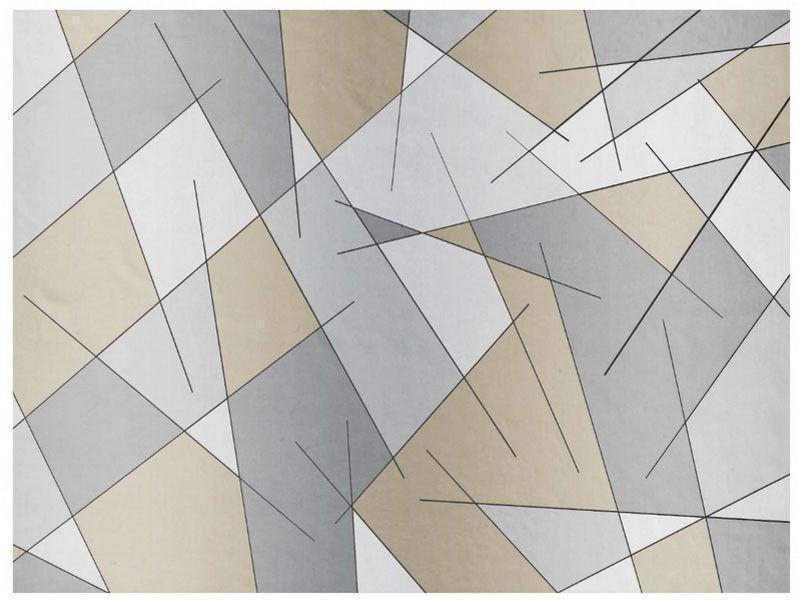 Fleece Blankets-ABSTRACT LINES #1 Fleece Blankets-Grays &amp; Beiges-from COLORADDICTED.COM-