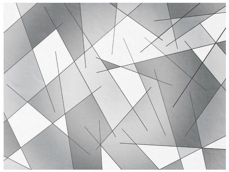 Fleece Blankets-ABSTRACT LINES #1 Fleece Blankets-Grays &amp; White-from COLORADDICTED.COM-