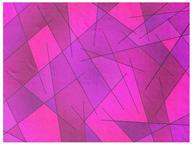 Fleece Blankets-ABSTRACT LINES #1 Fleece Blankets-Purples, Violets, Fuchsias &amp; Magentas-from COLORADDICTED.COM-