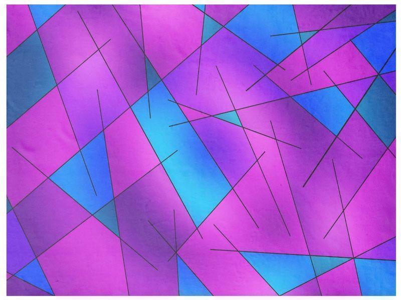 Fleece Blankets-ABSTRACT LINES #1 Fleece Blankets-Purples, Violets, Fuchsias &amp; Turquoises-from COLORADDICTED.COM-