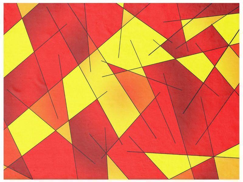 Fleece Blankets-ABSTRACT LINES #1 Fleece Blankets-Reds, Oranges &amp; Yellows-from COLORADDICTED.COM-