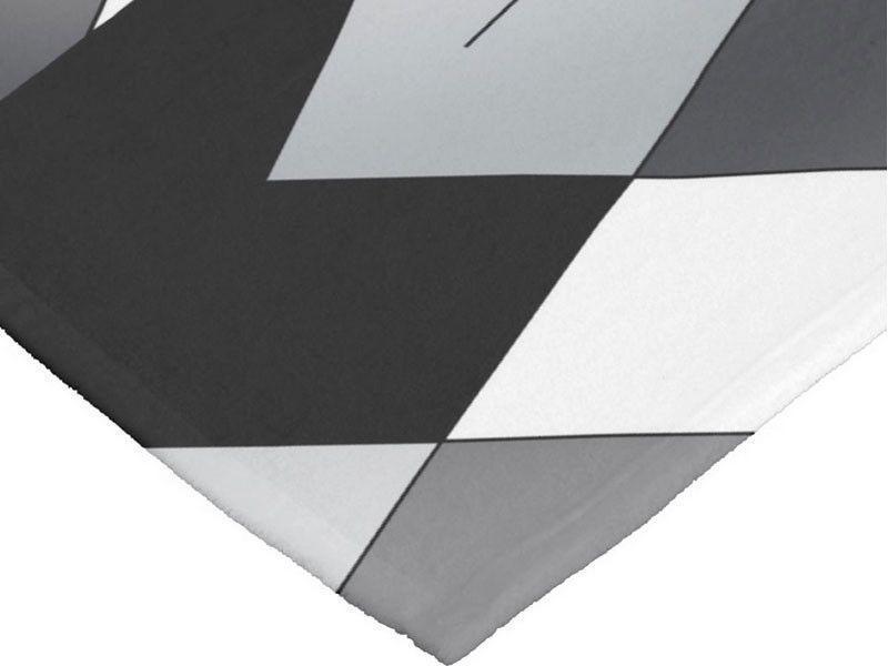 Fleece Blankets-ABSTRACT LINES #1 Fleece Blankets-Black, Grays & White-from COLORADDICTED.COM-