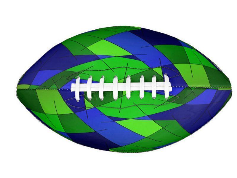 Footballs-ABSTRACT LINES #1 Footballs &amp; Mini Footballs-Blues &amp; Greens-from COLORADDICTED.COM-