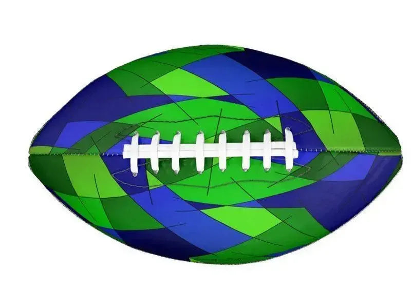 Footballs-ABSTRACT LINES #1 Footballs & Mini Footballs-Blues & Greens-from COLORADDICTED.COM-