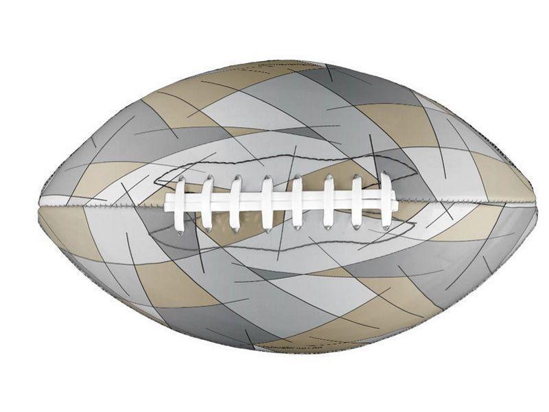 Footballs-ABSTRACT LINES #1 Footballs &amp; Mini Footballs-Grays &amp; Beiges-from COLORADDICTED.COM-