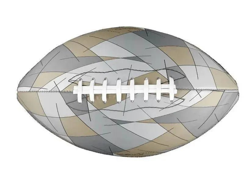 Footballs-ABSTRACT LINES #1 Footballs & Mini Footballs-Grays & Beiges-from COLORADDICTED.COM-