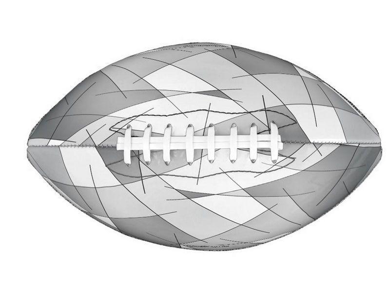 Footballs-ABSTRACT LINES #1 Footballs &amp; Mini Footballs-Grays &amp; White-from COLORADDICTED.COM-