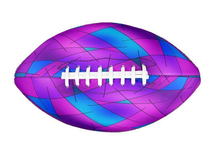 Footballs-ABSTRACT LINES #1 Footballs &amp; Mini Footballs-Purples &amp; Violets &amp; Fuchsias &amp; Turquoises-from COLORADDICTED.COM-