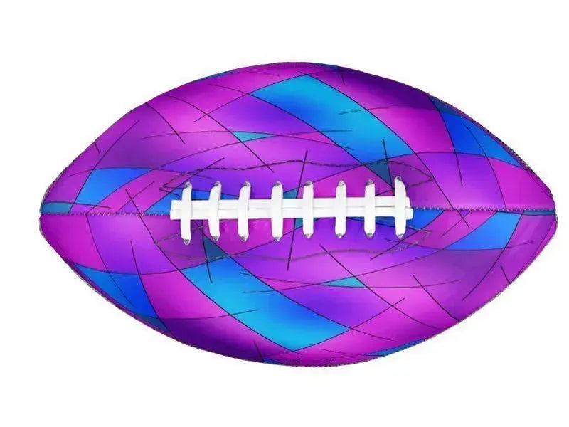 Footballs-ABSTRACT LINES #1 Footballs & Mini Footballs-Purples & Violets & Fuchsias & Turquoises-from COLORADDICTED.COM-
