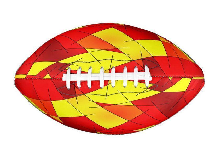 Footballs-ABSTRACT LINES #1 Footballs &amp; Mini Footballs-Reds &amp; Oranges &amp; Yellows-from COLORADDICTED.COM-