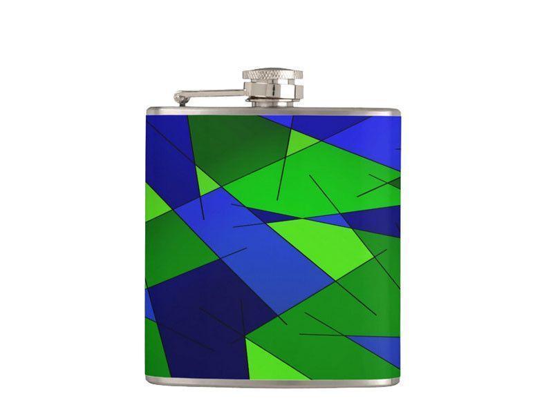 Hip Flasks-ABSTRACT LINES #1 Hip Flasks-Blues &amp; Greens-from COLORADDICTED.COM-