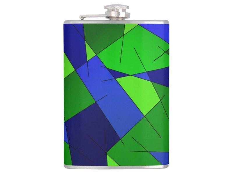 Hip Flasks-ABSTRACT LINES #1 Hip Flasks-Blues &amp; Greens-from COLORADDICTED.COM-