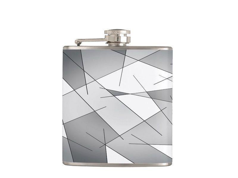 Hip Flasks-ABSTRACT LINES #1 Hip Flasks-Grays &amp; White-from COLORADDICTED.COM-