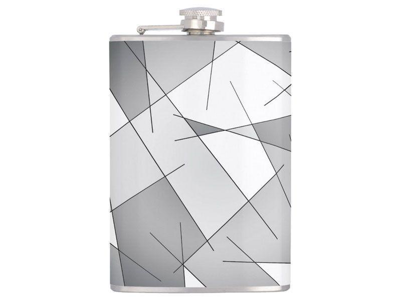 Hip Flasks-ABSTRACT LINES #1 Hip Flasks-Grays &amp; White-from COLORADDICTED.COM-