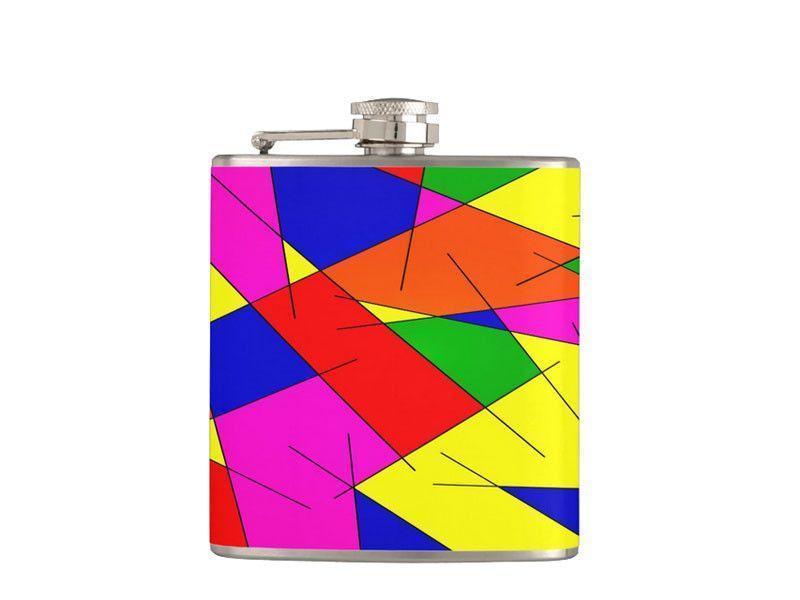 Hip Flasks-ABSTRACT LINES #1 Hip Flasks-Multicolor Bright-from COLORADDICTED.COM-