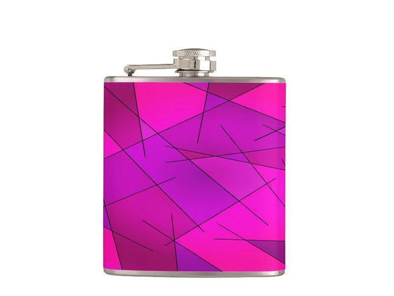 Hip Flasks-ABSTRACT LINES #1 Hip Flasks-Purples &amp; Violets &amp; Fuchsias &amp; Magentas-from COLORADDICTED.COM-