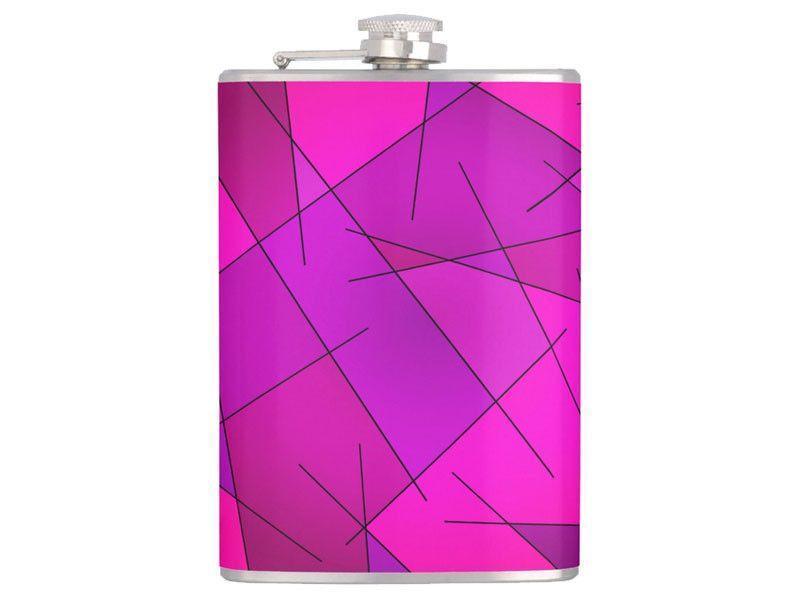 Hip Flasks-ABSTRACT LINES #1 Hip Flasks-Purples &amp; Violets &amp; Fuchsias &amp; Magentas-from COLORADDICTED.COM-