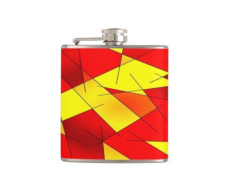 Hip Flasks-ABSTRACT LINES #1 Hip Flasks-Reds &amp; Oranges &amp; Yellows-from COLORADDICTED.COM-