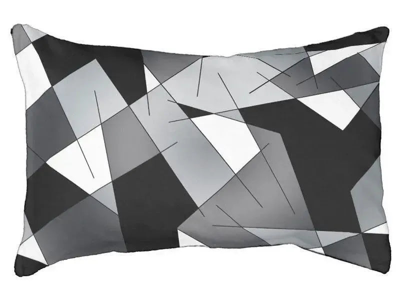 Dog Beds-ABSTRACT LINES #1 Indoor/Outdoor Dog Beds-Black Grays & White-from COLORADDICTED.COM-