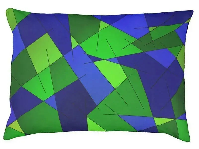 Dog Beds-ABSTRACT LINES #1 Indoor/Outdoor Dog Beds-Blues & Greens-from COLORADDICTED.COM-