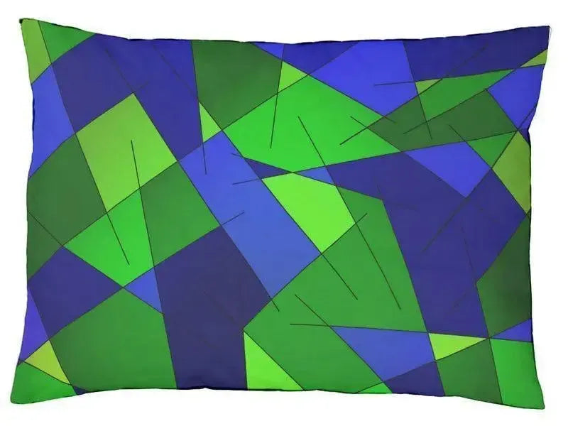 Dog Beds-ABSTRACT LINES #1 Indoor/Outdoor Dog Beds-Blues & Greens-from COLORADDICTED.COM-