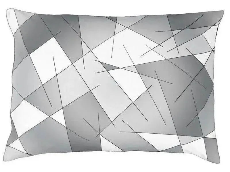 Dog Beds-ABSTRACT LINES #1 Indoor/Outdoor Dog Beds-Grays & White-from COLORADDICTED.COM-