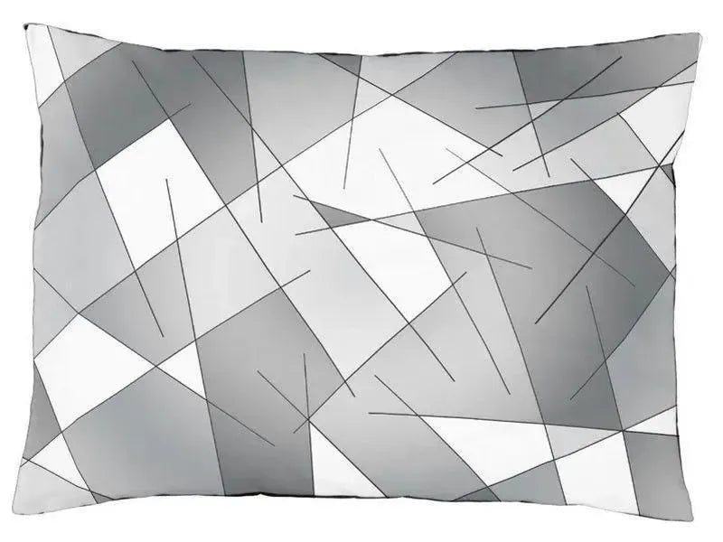 Dog Beds-ABSTRACT LINES #1 Indoor/Outdoor Dog Beds-Grays & White-from COLORADDICTED.COM-