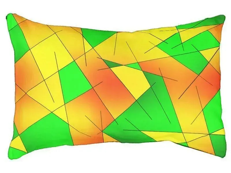 Dog Beds-ABSTRACT LINES #1 Indoor/Outdoor Dog Beds-Greens, Oranges & Yellows-from COLORADDICTED.COM-