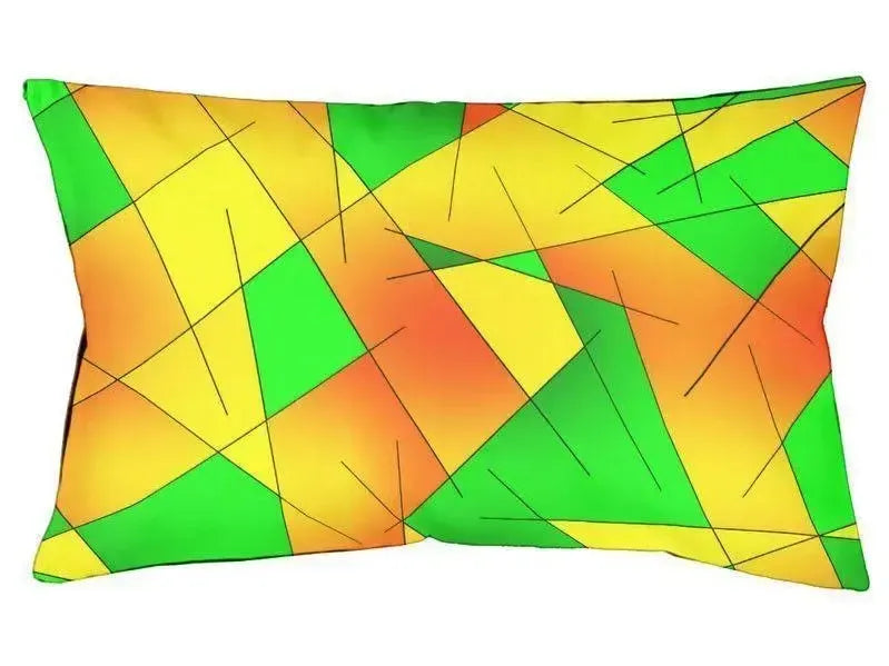 Dog Beds-ABSTRACT LINES #1 Indoor/Outdoor Dog Beds-Greens, Oranges & Yellows-from COLORADDICTED.COM-