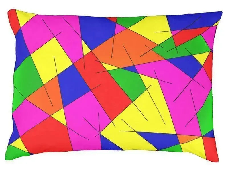 Dog Beds-ABSTRACT LINES #1 Indoor/Outdoor Dog Beds-Multicolor Bright-from COLORADDICTED.COM-
