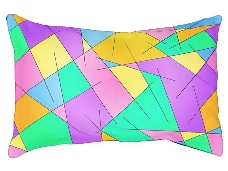 Dog Beds-ABSTRACT LINES #1 Indoor/Outdoor Dog Beds-Multicolor Light-from COLORADDICTED.COM-