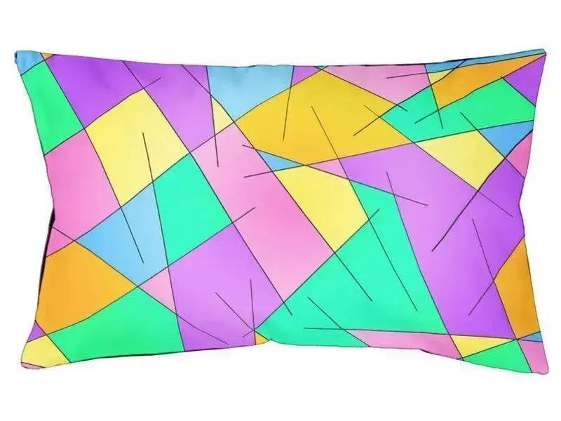 Dog Beds-ABSTRACT LINES #1 Indoor/Outdoor Dog Beds-Multicolor Light-from COLORADDICTED.COM-