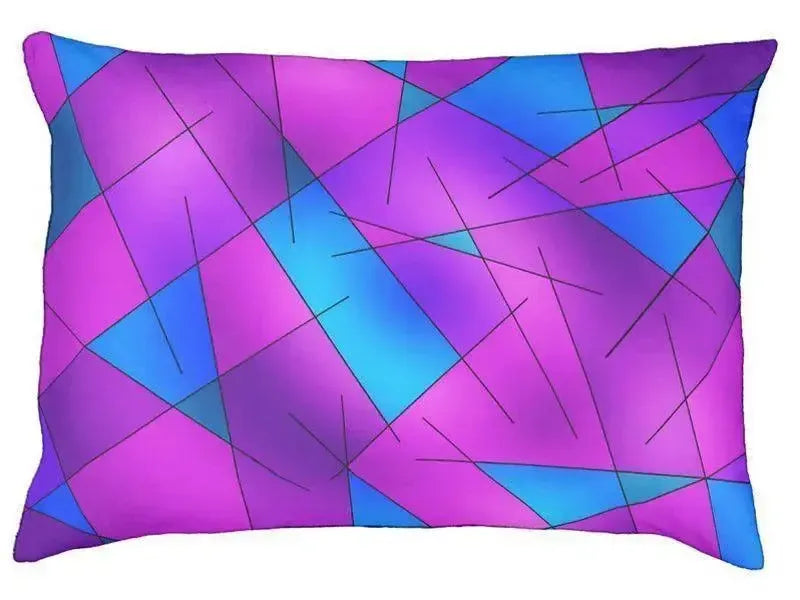 Dog Beds-ABSTRACT LINES #1 Indoor/Outdoor Dog Beds-Purples, Violets, Fuchsias & Turquoises-from COLORADDICTED.COM-