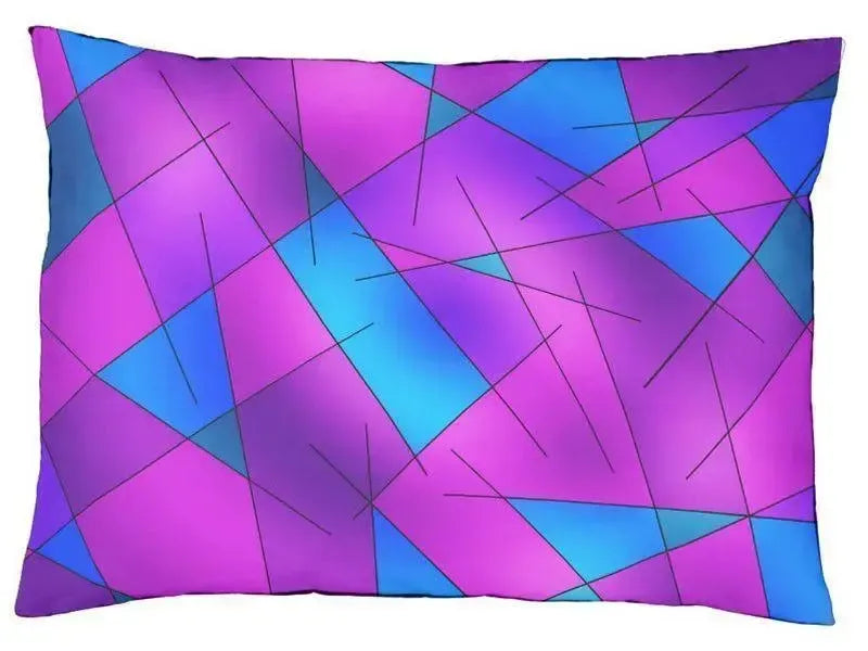 Dog Beds-ABSTRACT LINES #1 Indoor/Outdoor Dog Beds-Purples, Violets, Fuchsias & Turquoises-from COLORADDICTED.COM-