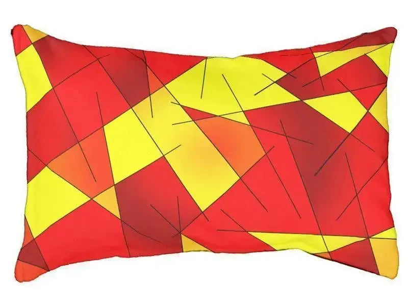Dog Beds-ABSTRACT LINES #1 Indoor/Outdoor Dog Beds-Reds, Oranges & Yellows-from COLORADDICTED.COM-