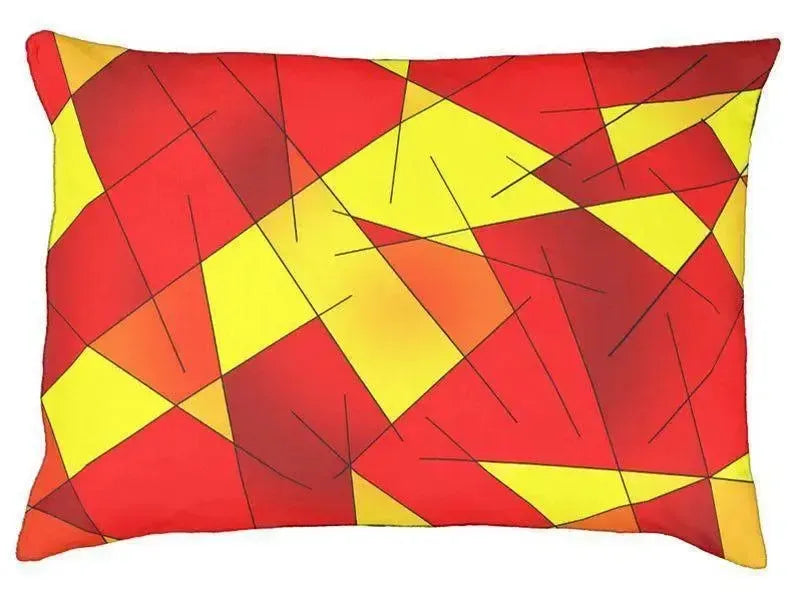 Dog Beds-ABSTRACT LINES #1 Indoor/Outdoor Dog Beds-Reds, Oranges & Yellows-from COLORADDICTED.COM-