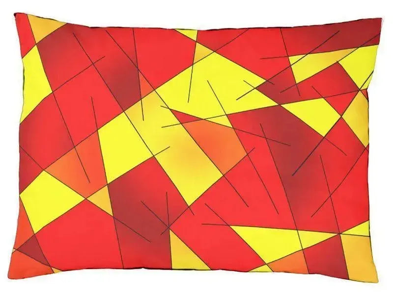 Dog Beds-ABSTRACT LINES #1 Indoor/Outdoor Dog Beds-Reds, Oranges & Yellows-from COLORADDICTED.COM-